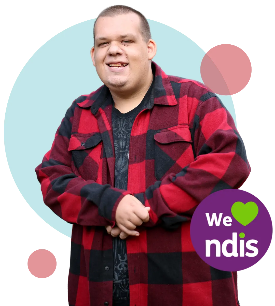 Happy disabled man smiling at the camera